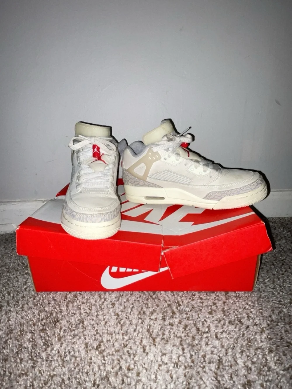 Nike Kids Cream/White Retro-Style Sneakers